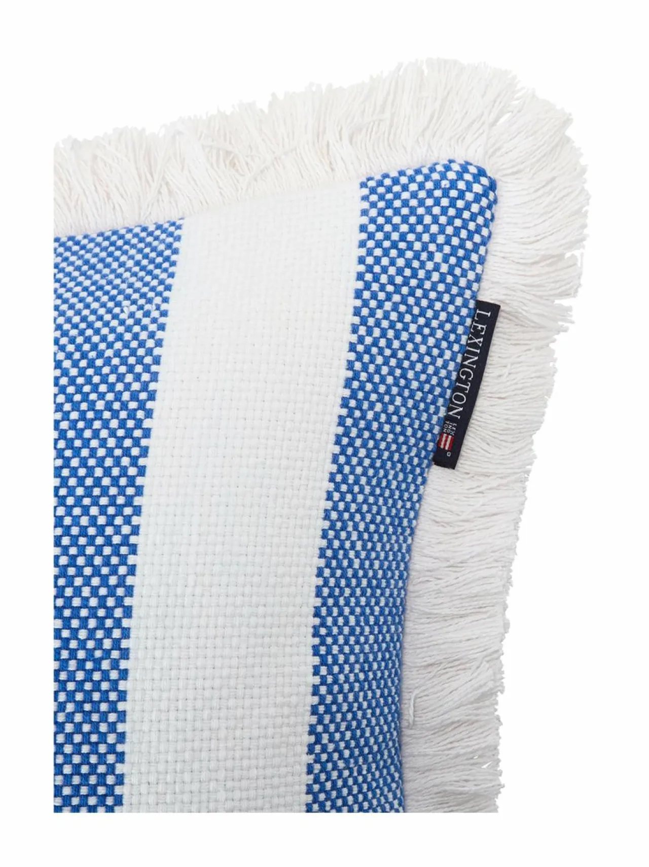 Sisustustyynyt<Lexington Block Striped Fringe -tyynynpäällinen 50 x 50 cm WHITE/SEA BLUE