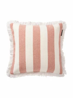 Sisustustyynyt<Lexington Block Striped Fringe -tyynynpäällinen 50 x 50 cm WHITE/CORAL