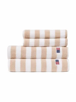 Kylpyhuonetekstiilit<Lexington Block Striped -pyyhe MOONBEAM/WHITE/VINTAGE GREEN