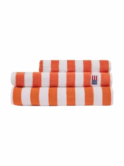 Kylpyhuonetekstiilit<Lexington Block Striped -pyyhe PEACH MELON/WHITE/MOONBEAM