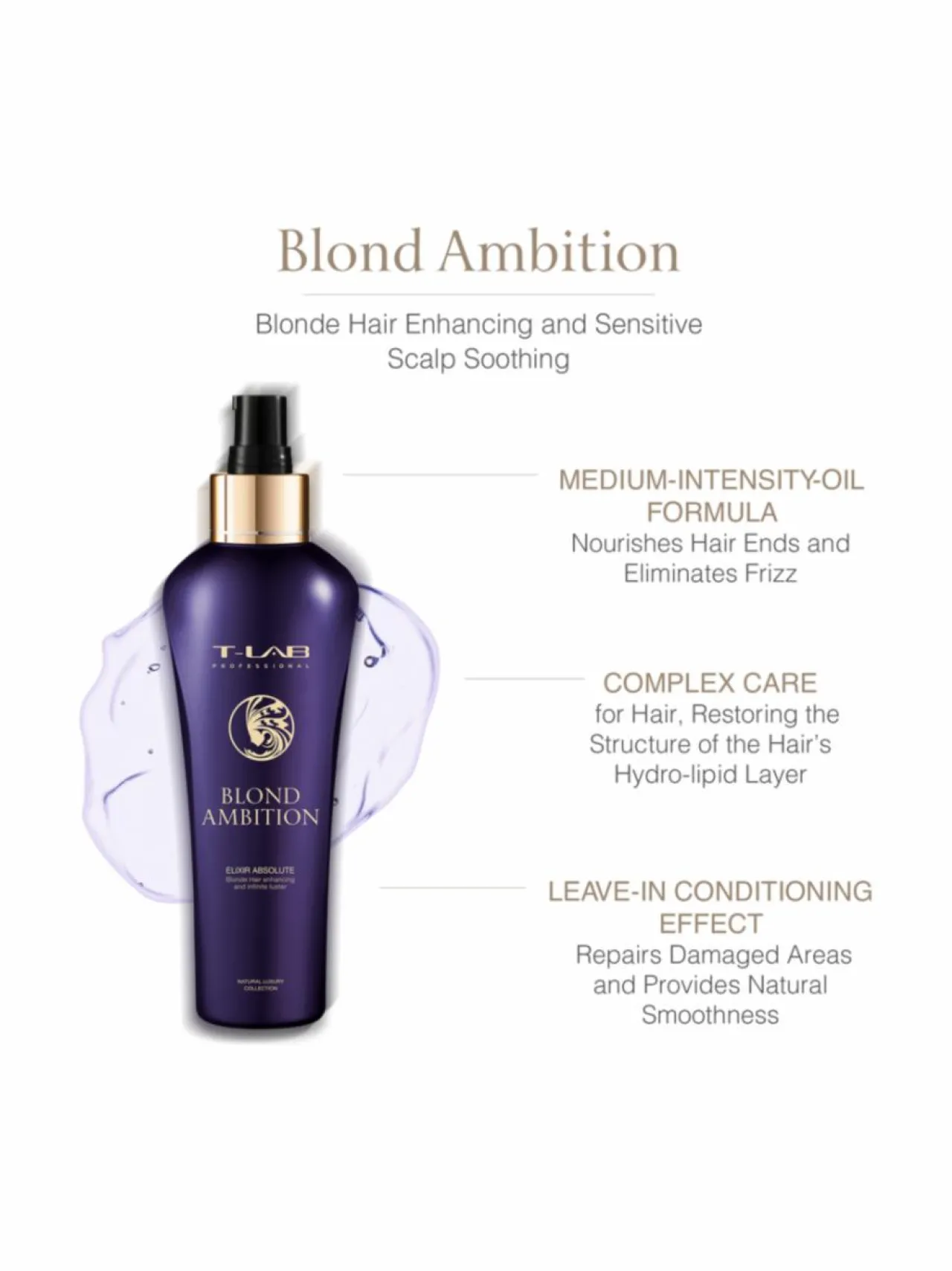 T-LAB Professional Blond Ambition Elixir Absolute - hoitoneste vaaleille hiuksille 150ml^ Hiustenhoito