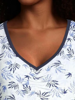 Yö- & Oloasut<Damella Blue Leaves -yöpaita 020 NAVY