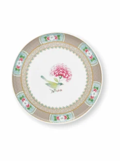 Tarjoiluastiat<PIP Studio Blushing Birds -kakkuvati 21 cm KHAKI
