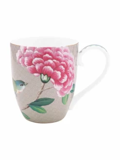 Mukit & Kupit & Asetit<PIP Studio Blushing Birds -muki 450 ml KHAKI