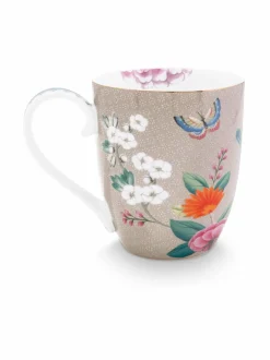 Mukit & Kupit & Asetit<PIP Studio Blushing Birds -muki 450 ml KHAKI