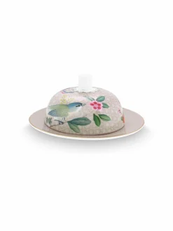 Tarjoiluastiat<PIP Studio Blushing Birds -voiastia 17 x 8 cm KHAKI
