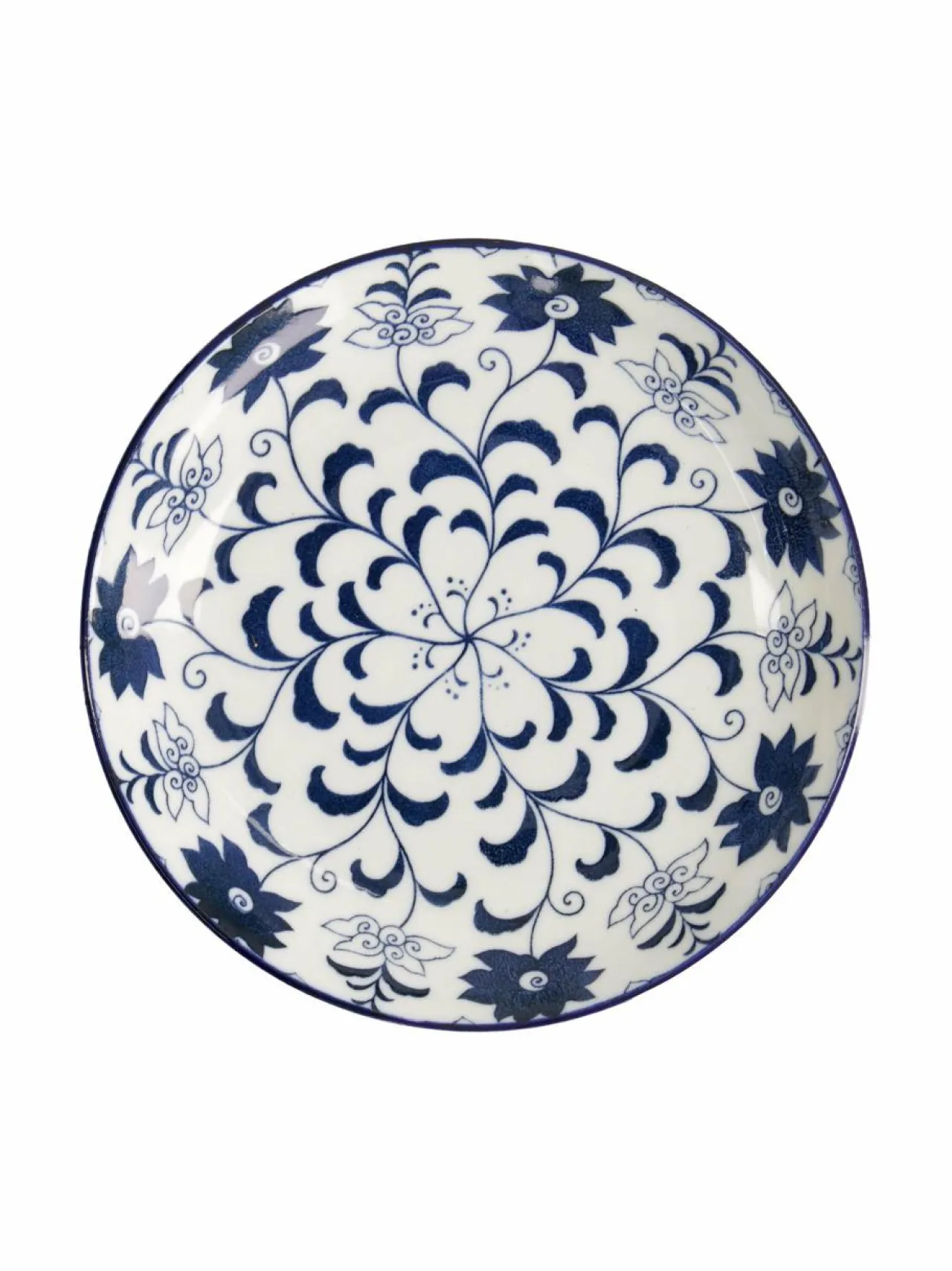 Lautaset & Kulhot<Tokyo Design Studio Botan-lautanen 21,5 cm BLUE/WHITE