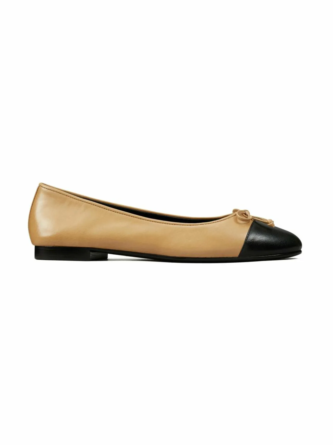 Avokkaat & Korkokengät<Tory Burch Bow-nahkaballerinat 200 GINGER SHORTBREAD / PERFECT BLACK