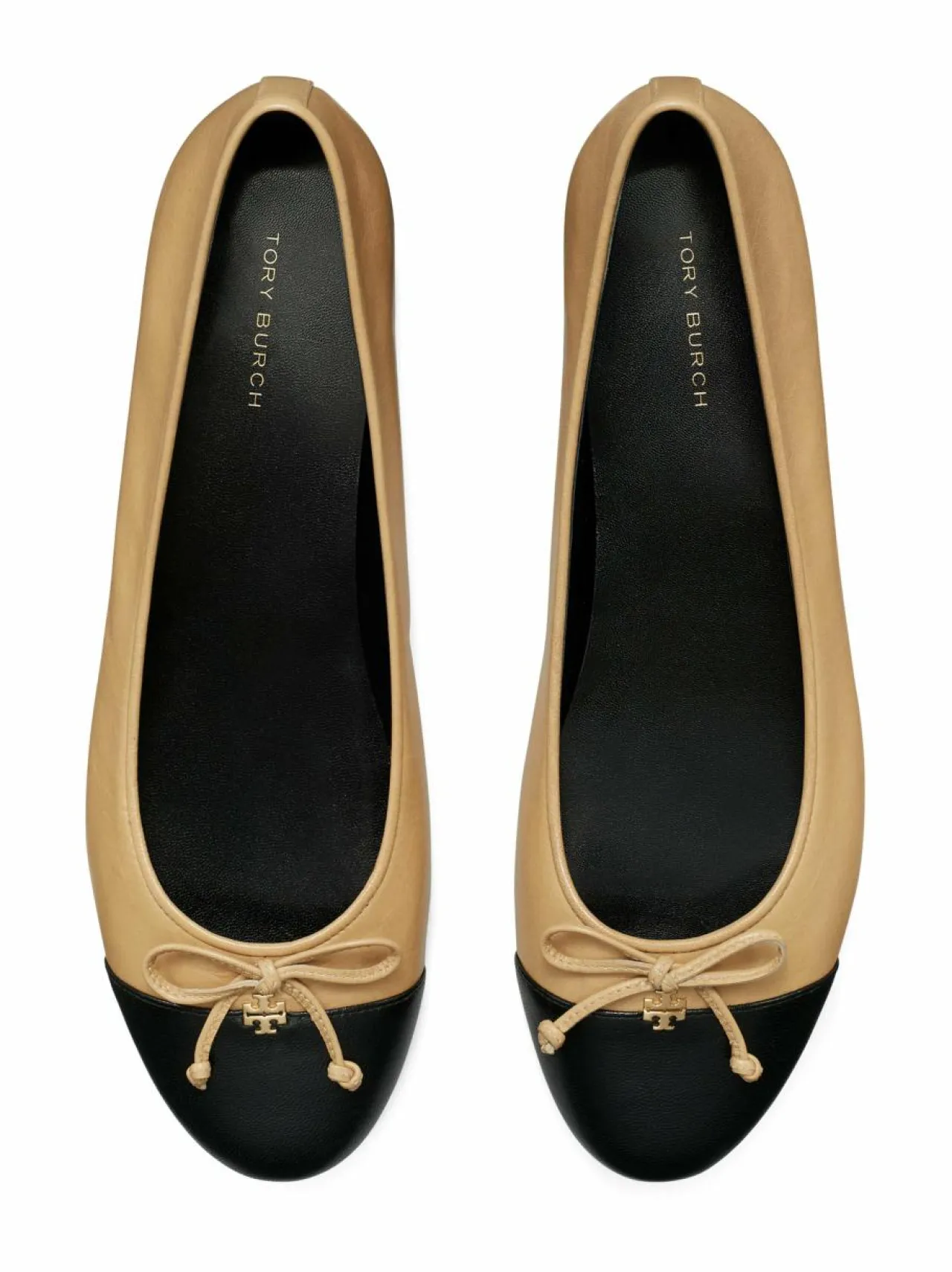 Avokkaat & Korkokengät<Tory Burch Bow-nahkaballerinat 200 GINGER SHORTBREAD / PERFECT BLACK