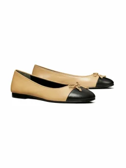 Avokkaat & Korkokengät<Tory Burch Bow-nahkaballerinat 200 GINGER SHORTBREAD / PERFECT BLACK