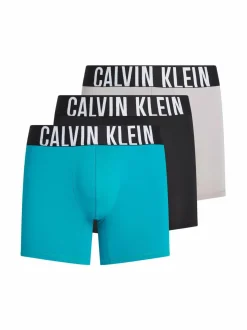Alusasut<Calvin Klein Underwear Boxer Brief -alushousut 3-pack VP6 MISTY GREY BLACK BLOSSOM GREEN