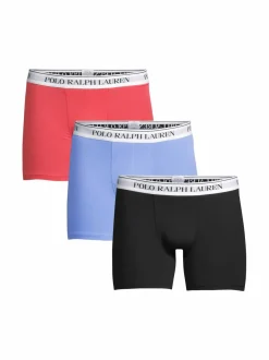 Alusasut<Polo Ralph Lauren Boxer Brief -bokserit 3-pack 3PK BLACK HRB ISL BLUE/RED
