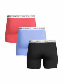 Alusasut<Polo Ralph Lauren Boxer Brief -bokserit 3-pack 3PK BLACK HRB ISL BLUE/RED