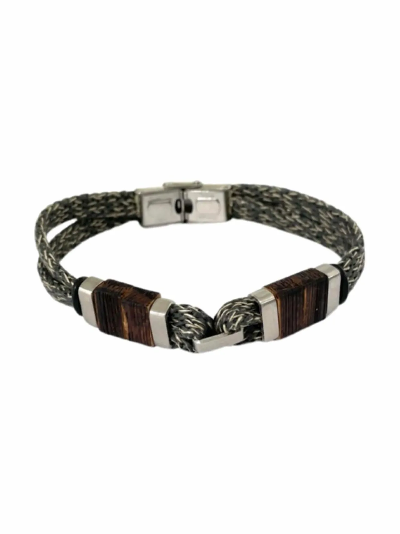 Korut<DFJ Collections Brace cotton cord steel/wood 2 parts grey HARMAA