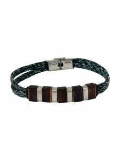 Korut<DFJ Collections Brace cotton cord steel/wood grey HARMAA