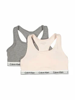 Alusvaatteet<Calvin Klein Kids Bralette-alustoppi 2-pack 0VJ SILVERPEONY/GREYHEATHER