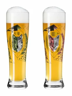 Lasit<Ritzenhoff Brauchzeit Weizen -olutlasi, 2 kpl GREEN,RED,GREY