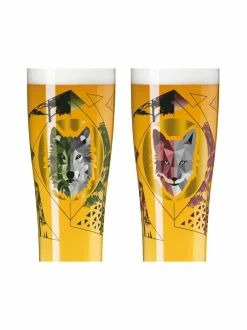Lasit<Ritzenhoff Brauchzeit Weizen -olutlasi, 2 kpl GREEN,RED,GREY
