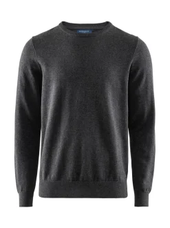 Neuleet<Berkeley Brockton Cotton Crew -puuvillaneule DARK GREY