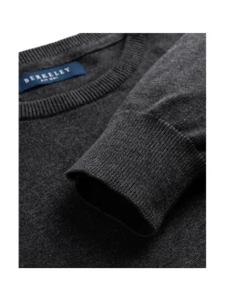 Neuleet<Berkeley Brockton Cotton Crew -puuvillaneule DARK GREY