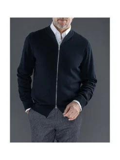 Neuleet<Berkeley Brockton Cotton Fullzip -neuletakki NAVY