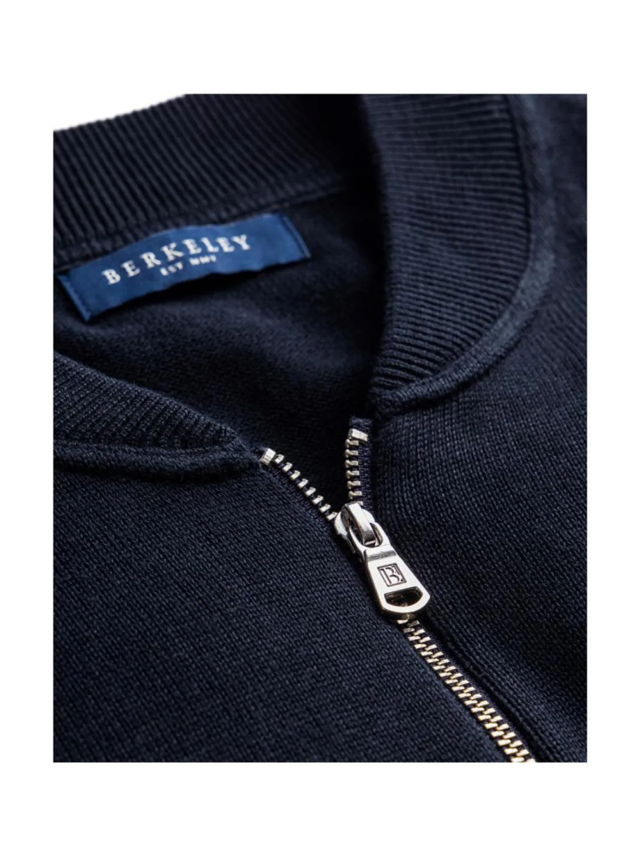 Neuleet<Berkeley Brockton Cotton Fullzip -neuletakki NAVY