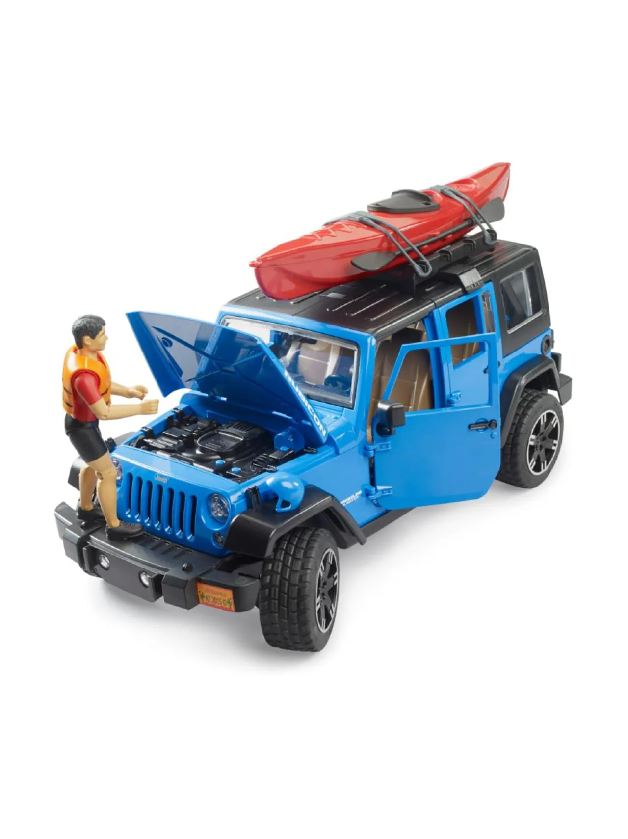 BRUDER Jeep Wrangler kajakkiveneellä 1:16^ Autot Ja Muut Ajoneuvot