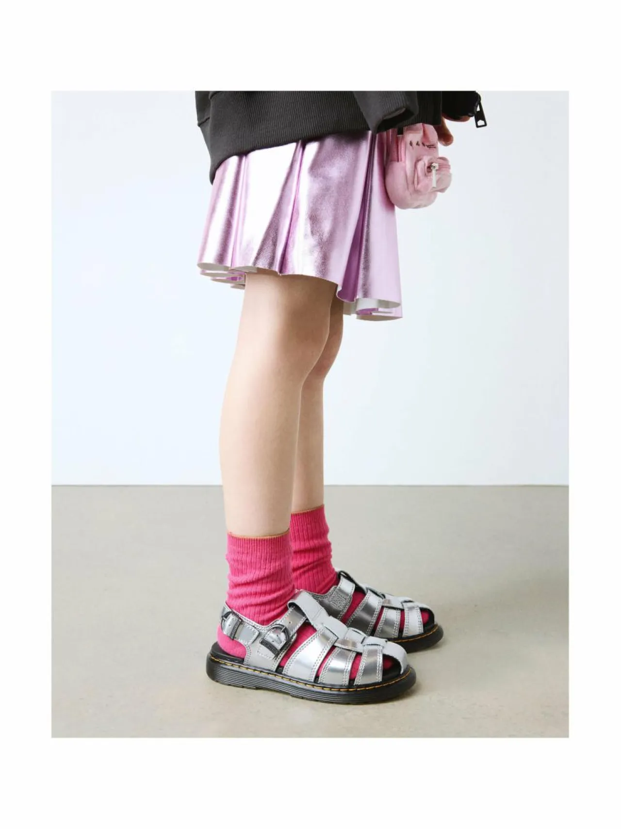 Sandaalit<Dr. Martens Caarys J Patent Lamper -nahkasandaalit SILVER METALLIC