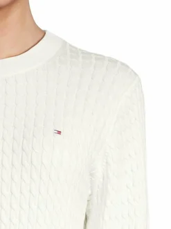Neuleet<Tommy Hilfiger Cable Fine -neulepusero YA8 IVORY SILK