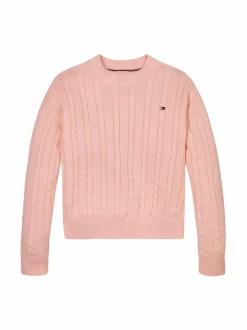 Colleget & Hupparit<Tommy Hilfiger Cable-palmikkoneule TKZ CORAL ICE