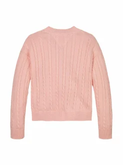 Colleget & Hupparit<Tommy Hilfiger Cable-palmikkoneule TKZ CORAL ICE