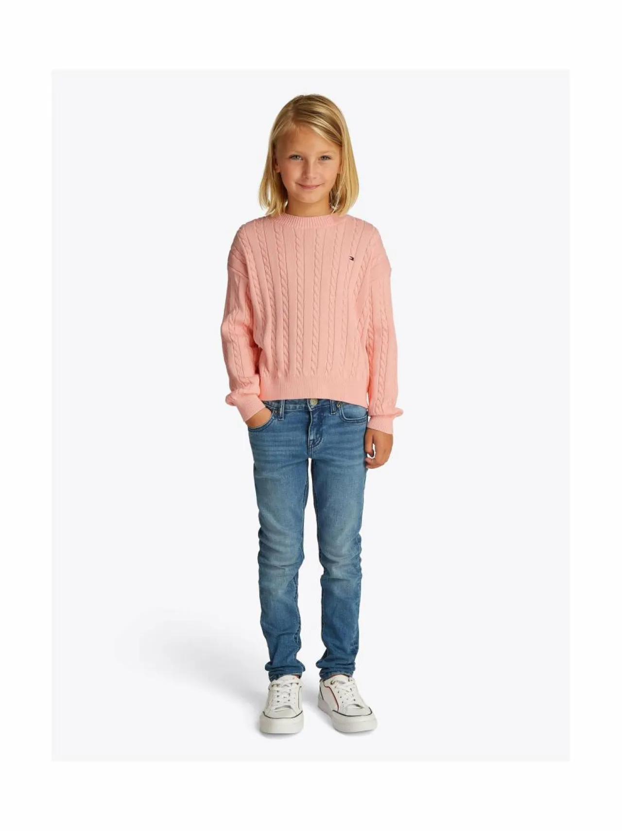 Colleget & Hupparit<Tommy Hilfiger Cable-palmikkoneule TKZ CORAL ICE