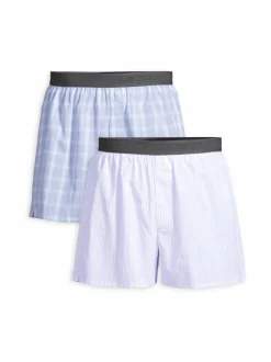 Alusasut<Cap Horn loungewear Carl -alushousut, 2-pack WHITE-LT. BLUE CHECK/LT.BLUE WHITE STRIPE