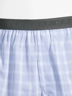 Alusasut<Cap Horn loungewear Carl -alushousut, 2-pack WHITE-LT. BLUE CHECK/LT.BLUE WHITE STRIPE