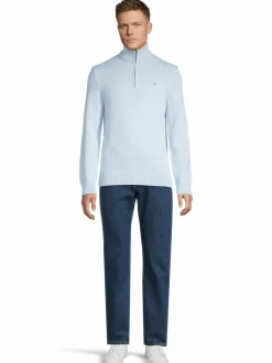 Neuleet<GANT Casual Halfzip -puuvillaneule 457 FRESH BLUE