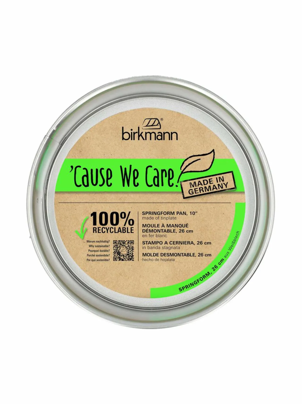 Leivonta<Birkmann Cause We Care -irtopohjallinen kakkuvuoka, 26 cm GREY