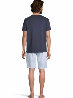 Pyjamat & Kylpytakit<Cap Horn loungewear Charles -pyjamapaita ja -shortsit LT. BLUE-WHITESTRIPE, NAVY SHIRT