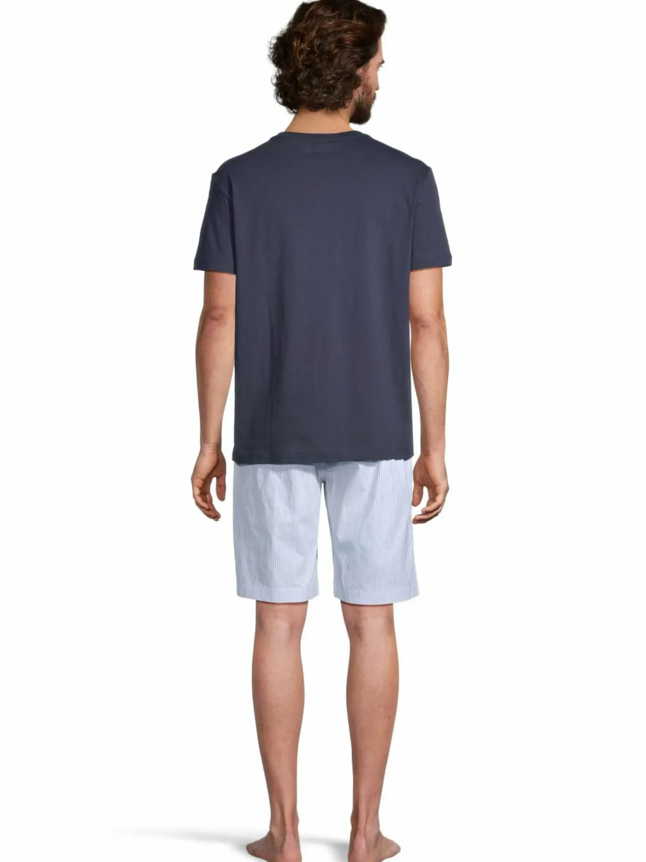 Pyjamat & Kylpytakit<Cap Horn loungewear Charles -pyjamapaita ja -shortsit LT. BLUE-WHITESTRIPE, NAVY SHIRT