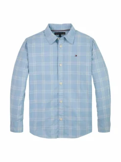 Pitkähihaiset Trikoopaidat|Pitkähihaiset Trikoopaidat<Tommy Hilfiger Check-kauluspaita C14 CLOUDY BLUE CHECK