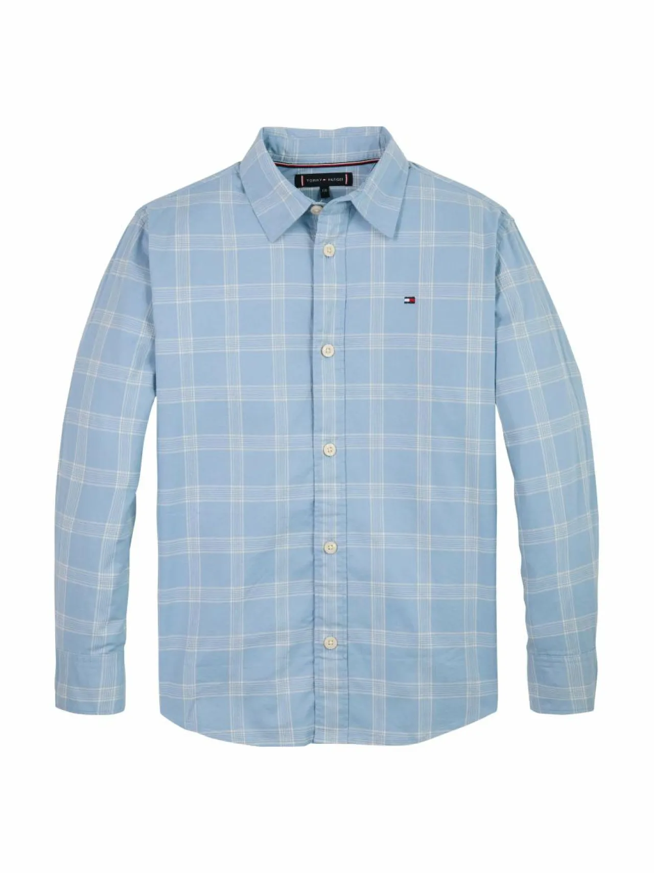 Pitkähihaiset Trikoopaidat|Pitkähihaiset Trikoopaidat<Tommy Hilfiger Check-kauluspaita C14 CLOUDY BLUE CHECK