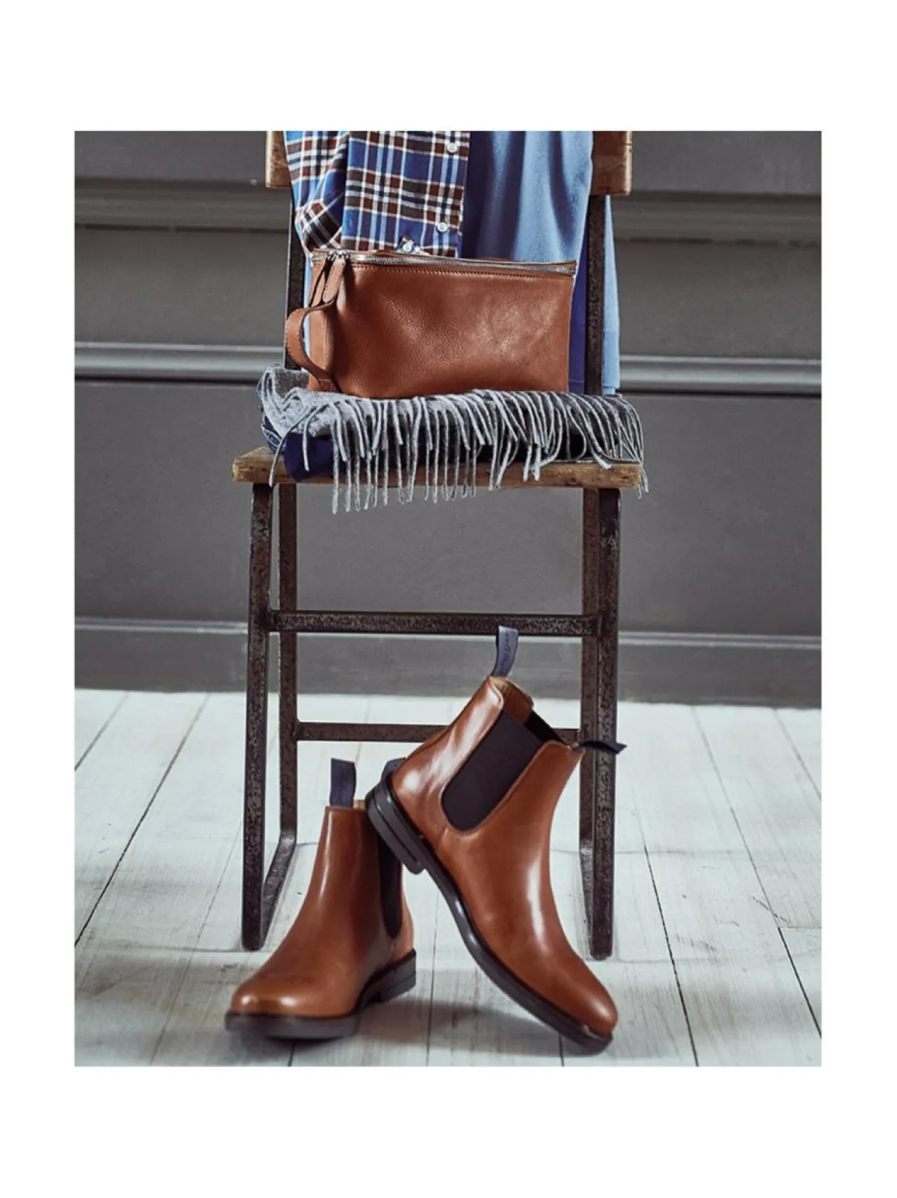 Nilkkurit<Berkeley Chelsea Leather Boots -nahkanilkkurit KONJAKINRUSKEA