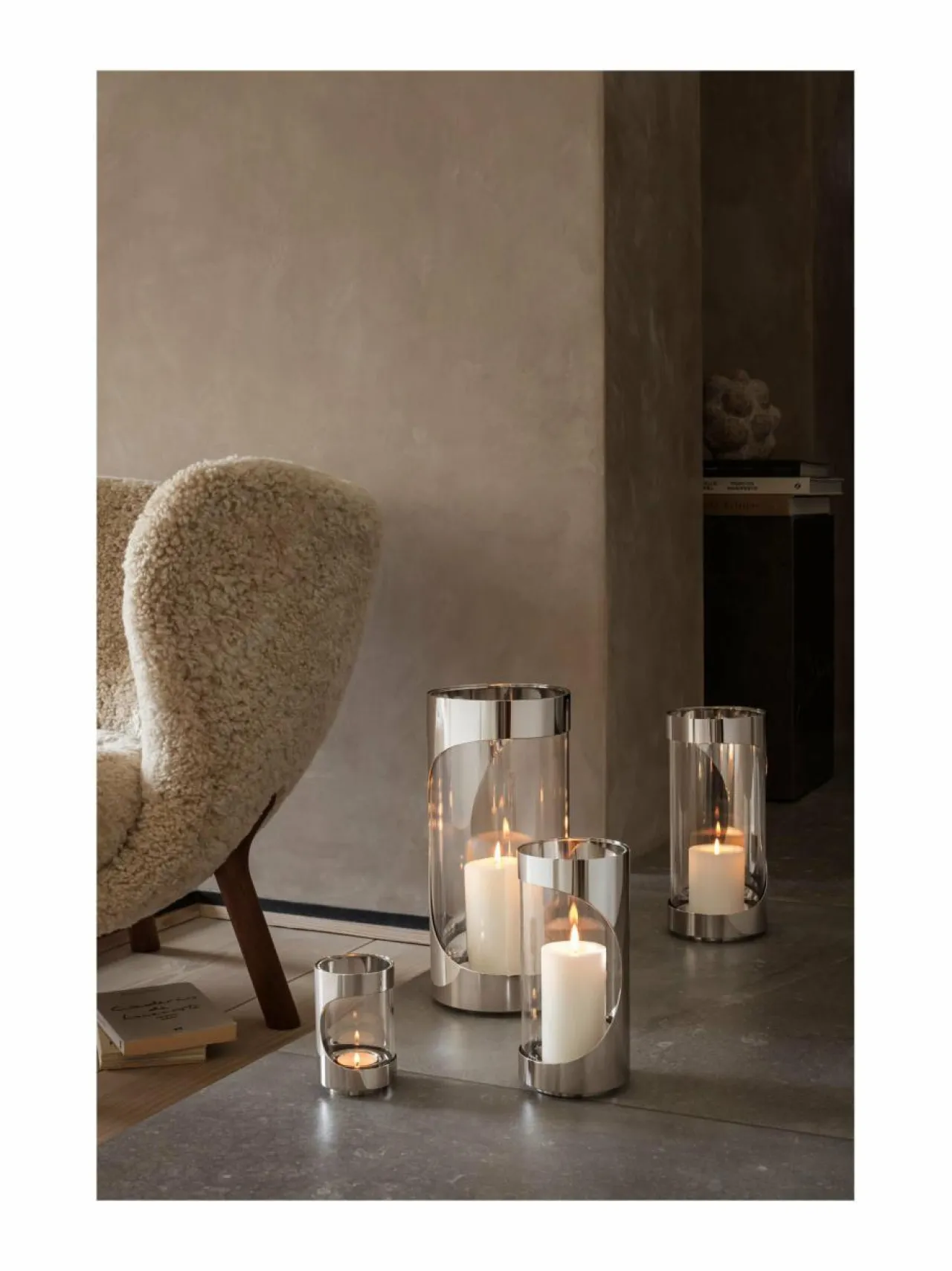 Georg Jensen Chrome Contours -kynttilälyhty 34 cm^ Kynttilät & Lyhdyt