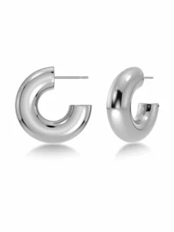 Korut<Edblad Chunky Creoles S -korvakorut STEEL