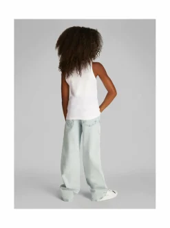 Paidat<Calvin Klein Kids CK Logo Tank -toppi YAF BRIGHT WHITE