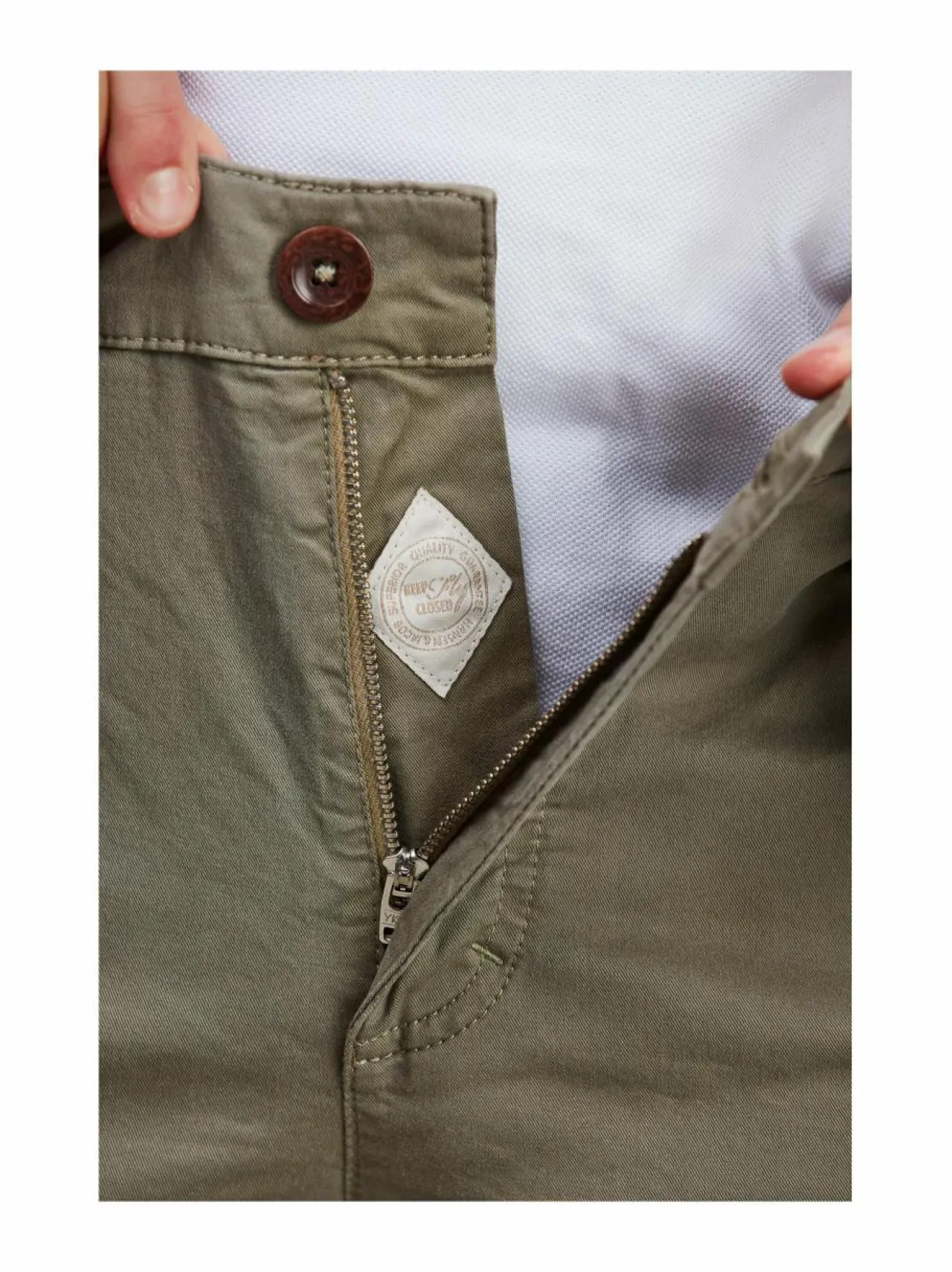 Housut<HANSEN&JACOB Classic Chino -shortsit KHAKI GREEN 54