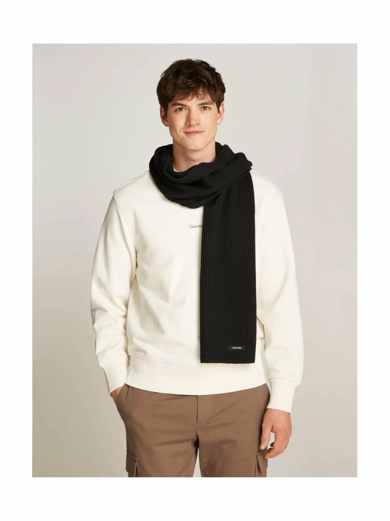 Huivit & Kaulaliinat<Calvin Klein Bags & Accessories Classic Cotton Rib Scarf -huivi BEH CK BLACK