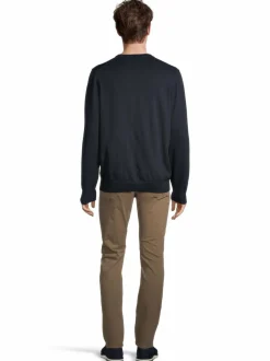 Neuleet<GANT Classic V-neck -puuvillaneule 433 EVENING BLUE