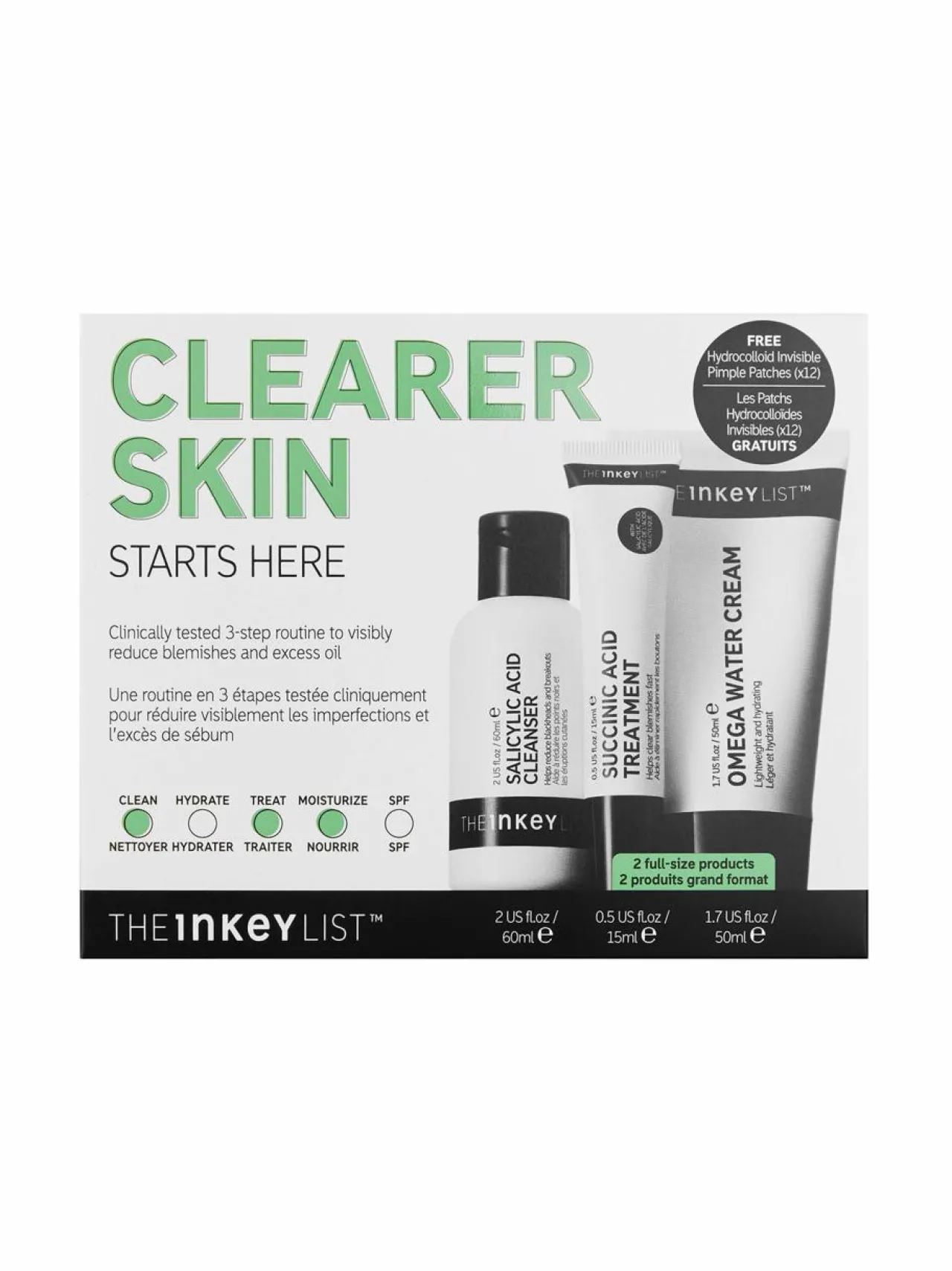 The Inkey List Clearer Skin Starts Here -ihonhoitopakkaus^ Ihonhoitopakkaukset