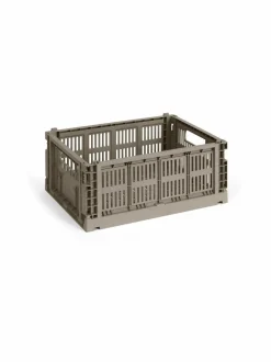 Säilytys<HAY Colour Crate Medium -säilytyslaatikko 26,5 x 34,5 x 14 cm WARM GREY