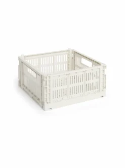 Säilytys<HAY Colour Crate Medium -säilytyslaatikko 29,5 x 29,5 x 15 cm OFF-WHITE